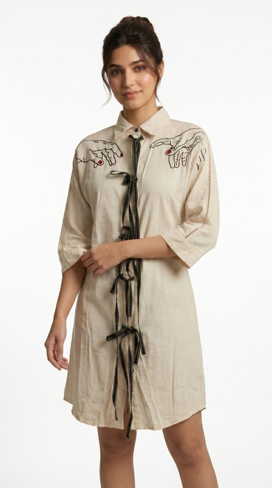 Beige with finger's design